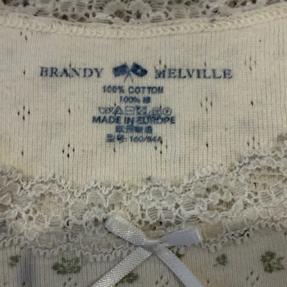 Brandy Melville Cream Floral Camisole - Picture 2 of 3